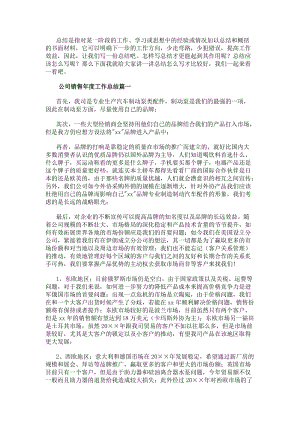 公司銷售年度工作總結(12篇)(更新版)