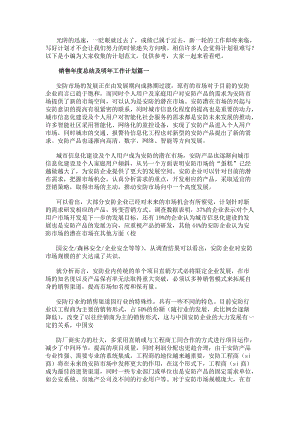 銷售年度總結及明年工作計劃(五篇)-免費閱讀