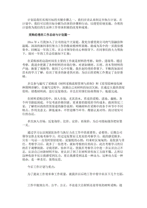 采購(gòu)經(jīng)理的工作總結(jié)與計(jì)劃（熱門17篇）(更新版)