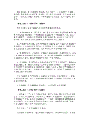 銷售人員下月工作計劃和目標(20篇)(參考版)
