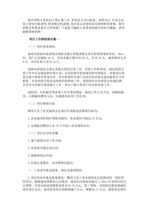 項(xiàng)目工作績效報(bào)告項(xiàng)目績效工作報(bào)告(實(shí)用11篇)-文庫吧資料