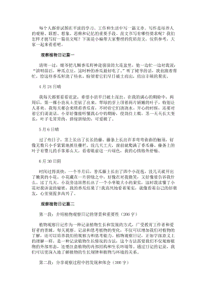 觀察植物日記(匯總10篇)(更新版)