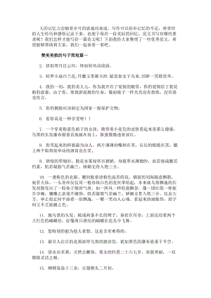 贊美美貌的句子簡短(9篇)-免費閱讀