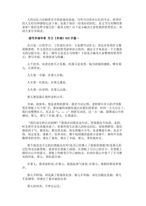 譜寫幸福華章作文《幸福》800字精選-閱讀頁
