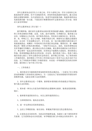 青年志愿者協(xié)會工作計劃-在線瀏覽