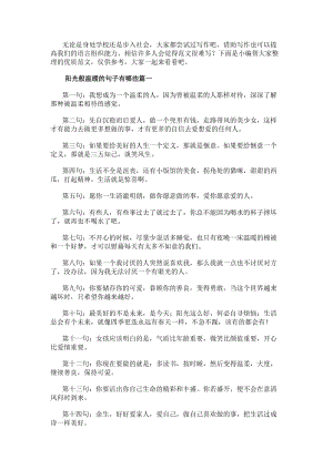 陽光般溫暖的句子有哪些(優(yōu)秀17篇)-文庫吧資料