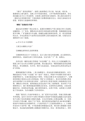 鋼鐵廠實(shí)踐報(bào)告字(精選七篇)(編輯修改稿)