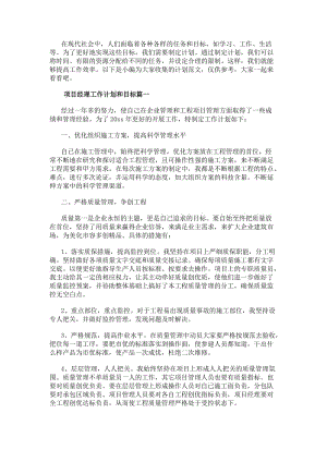 項目經理工作計劃和目標(大全12篇)(參考版)