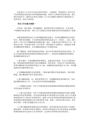 項目工作實施方案(大全20篇)(已改無錯字)